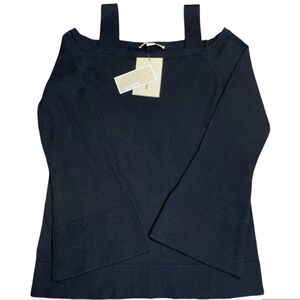 New Michael Kors Black Bell Sleeve Cold Shoulder Top XL